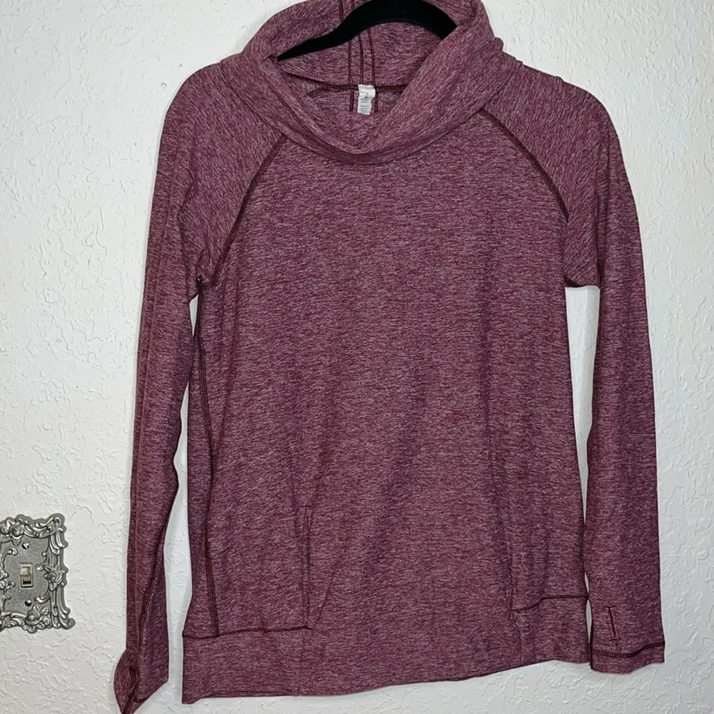 Lululemon Make A Move Long Sleeve Heathered Red Grape Rulu Size 6 - Picture 2 of 5